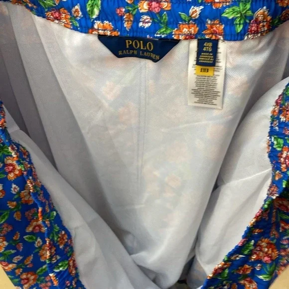 New! Polo Ralph Lauren Floral Print Swim Trunks size 4XB - Picture 5 of 6